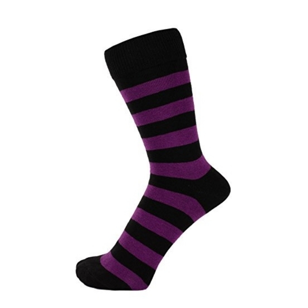 Zakira Purple / Black Socks #S-001